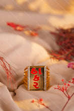 Load image into Gallery viewer, 1 Gram Gold Plated Symbolic Rectangular Ring with Diamond Accents for Men