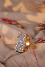 Load image into Gallery viewer, 1 Gram Gold Plated Rectangular Diamond Ring for Men