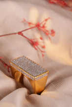 Load image into Gallery viewer, 1 Gram Gold Plated Rectangular Diamond Ring for Men