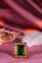 Load image into Gallery viewer, 1 Gram Gold Plated Crimson Stone With Diamond Gold Plated Ring For Men