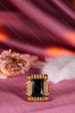 Load image into Gallery viewer, 1 Gram Gold Plated Crimson Stone With Diamond Gold Plated Ring For Men