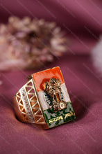Load image into Gallery viewer, 1 Gram Gold Plated Ashoka Emblem Tricolor Ring for Men