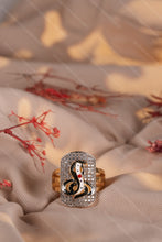 Load image into Gallery viewer, 1 Gram Gold Plated Goga Maharaj Designer Ring with Diamond Finish for Men