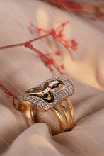 Load image into Gallery viewer, 1 Gram Gold Plated Goga Maharaj Designer Ring with Diamond Finish for Men