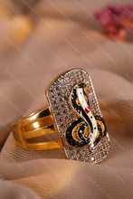 Load image into Gallery viewer, 1 Gram Gold Plated Goga Maharaj Designer Ring with Diamond Finish for Men