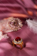 Load image into Gallery viewer, 1 Gram Gold Plated Oval-Cut Gemstone Designer Ring for Men