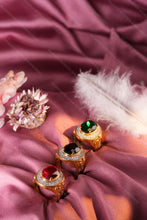 Load image into Gallery viewer, 1 Gram Gold Plated Oval-Cut Gemstone Designer Ring for Men