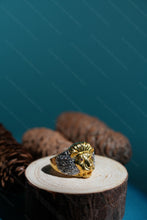 Load image into Gallery viewer, 1 Gram Gold Plated Lion with Diamond-Styled Design Ring for Men