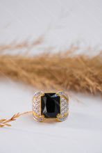 Load image into Gallery viewer, 1 Gram Gold Plated Stone with Diamond Luxury Intricate Design Ring for Men