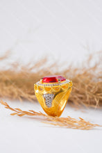 Load image into Gallery viewer, 1 Gram Gold Plated Premium Stone with Diamond Accent Best Quality Ring for Men