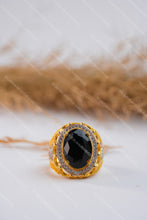 Load image into Gallery viewer, 1 Gram Gold Plated Premium Stone with Diamond Accent Best Quality Ring for Men