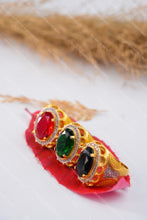 Load image into Gallery viewer, 1 Gram Gold Plated Premium Stone with Diamond Accent Best Quality Ring for Men