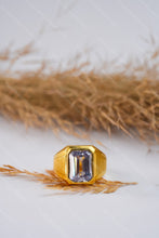 Load image into Gallery viewer, 1 Gram Gold Forming Emerald-Cut Stone with Classic Design Ring for Men