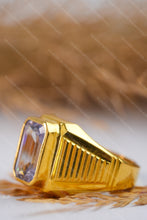 Load image into Gallery viewer, 1 Gram Gold Forming Emerald-Cut Stone with Classic Design Ring for Men