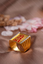 Load image into Gallery viewer, 1 Gram Gold Plated Symbolic Rectangular Ring with Diamond Accents for Men