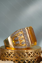 Load image into Gallery viewer, 1 Gram Gold Plated Golden Glory Ring with Accents for Men