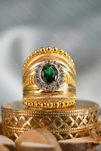 Load image into Gallery viewer, 1 Gram Gold Plated Rabari Vedh Oval Diamond Ring with Intricate Accents for Men