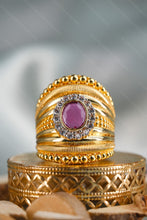 Load image into Gallery viewer, 1 Gram Gold Plated Rabari Vedh Oval Diamond Ring with Intricate Accents for Men