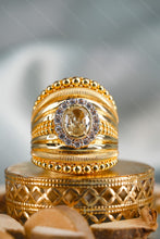 Load image into Gallery viewer, 1 Gram Gold Plated Rabari Vedh Oval Diamond Ring with Intricate Accents for Men