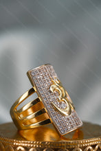 Load image into Gallery viewer, 1 Gram Gold Plated Om with Diamond Glittering Design Ring for Men