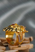 Load image into Gallery viewer, 1 Gram Gold Plated Narasimha Avatar Lion Head Diamond Ring for Men