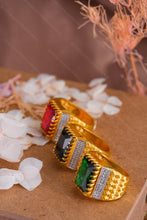 Load image into Gallery viewer, 1 Gram Gold Plated Premium Ring with Ornate Design and Stone Detailing for Men