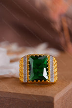 Load image into Gallery viewer, 1 Gram Gold Plated Premium Ring with Ornate Design and Stone Detailing for Men