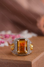 Load image into Gallery viewer, 1 Gram Gold Plated Orange Stone Royal High-Quality Ring for Men