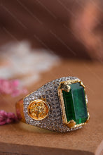 Load image into Gallery viewer, 1 Gram Gold Plated Green Stone Royal High-Quality Ring for Men