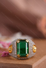 Load image into Gallery viewer, 1 Gram Gold Plated Green Stone Royal High-Quality Ring for Men