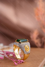 Load image into Gallery viewer, 1 Gram Gold Plated Green Stone Royal High-Quality Ring for Men