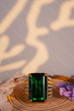 Load image into Gallery viewer, 1 Gram Gold Plated Emerald Cut Ring with Diamond Accents for Men