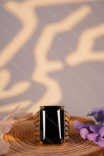 Load image into Gallery viewer, 1 Gram Gold Plated Emerald Cut Ring with Diamond Accents for Men