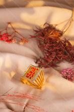 Load image into Gallery viewer, 1 Gram Gold Plated Symbolic Rectangular Ring with Diamond Accents for Men