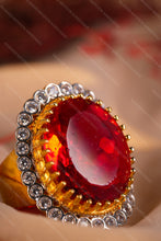 Load image into Gallery viewer, 1 Gram Gold Plated Oval Gemstone Men's Ring with Diamond Accents For Men