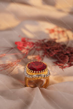 Load image into Gallery viewer, 1 Gram Gold Plated Oval Gemstone Men's Ring with Diamond Accents For Men