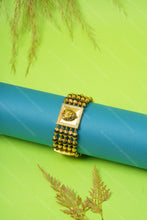 Load image into Gallery viewer, 1 Gram Gold Plated 5 Line Rudraksha Lion Face Bracelet for Men
