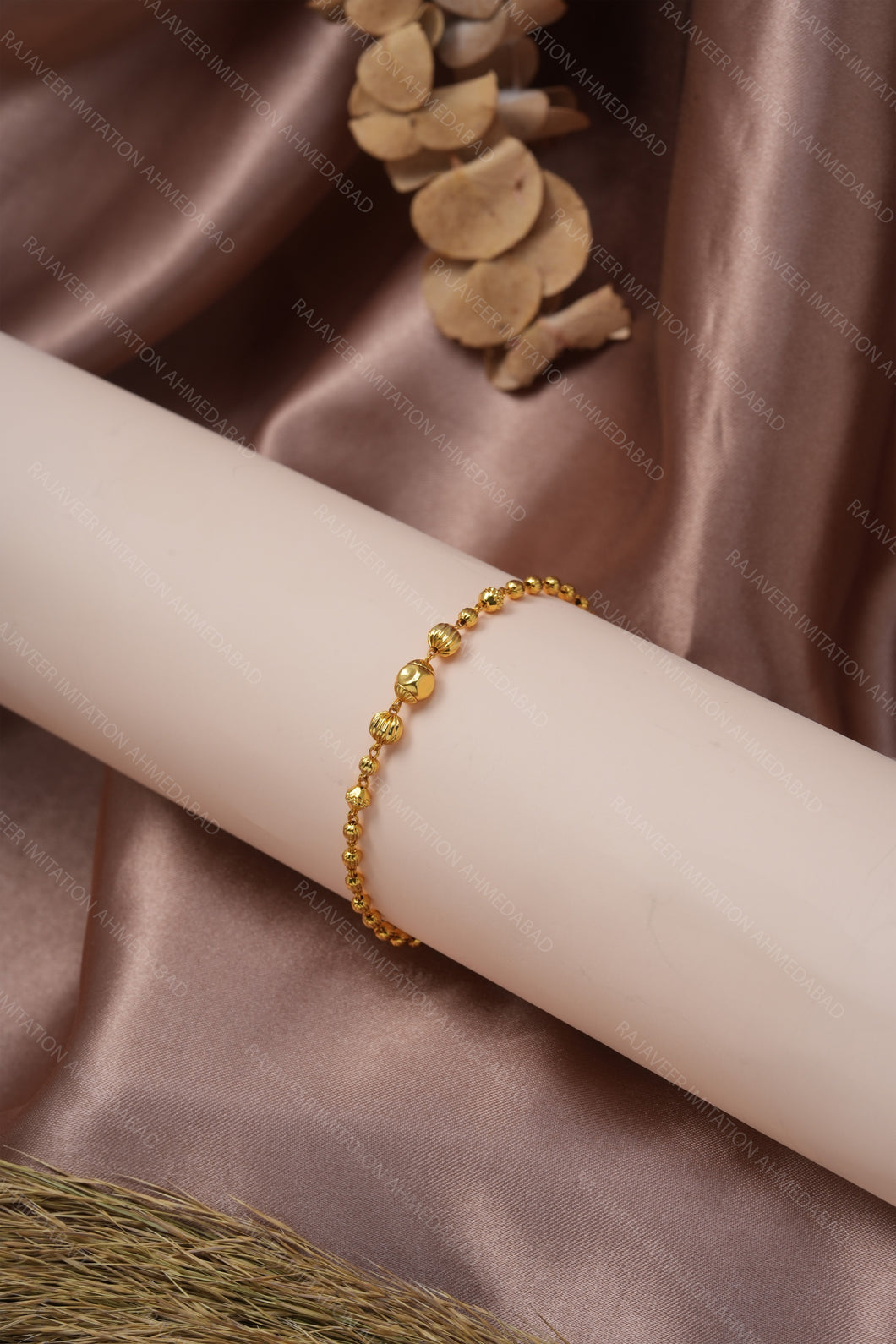 1 Gram Gold Plated Delicate Bead Chain Bracelet for Ladies