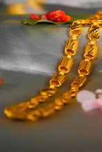Load image into Gallery viewer, 1 Gram Gold Plated Royal Indo Half Round Oval Leaf Biscuit Design Chain For Men
