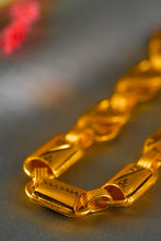 Load image into Gallery viewer, 1 Gram Gold Plated Royal Indo Half Round Oval Leaf Biscuit Design Chain For Men
